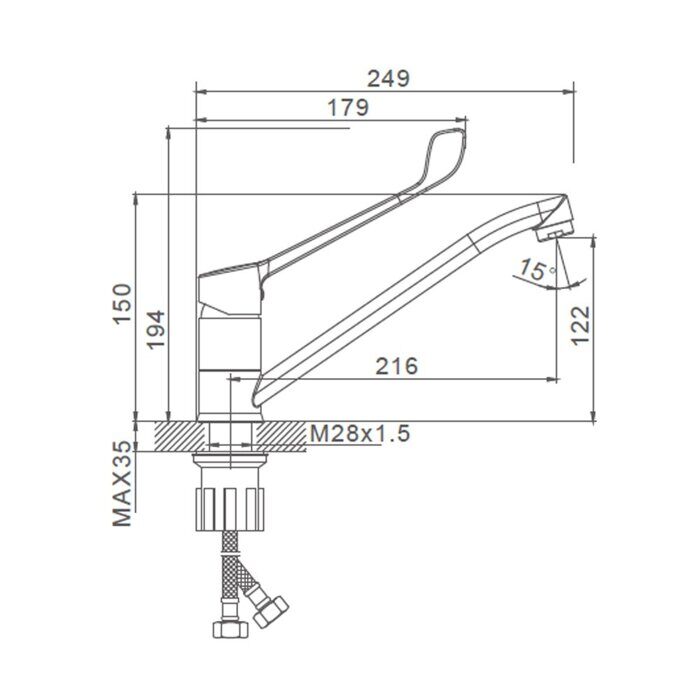 S08.42 Splenka Смеситель для умывальника, хром
