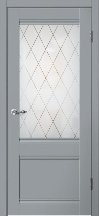 C01 ПО Classic FlyDoors дверь межкомнатная эмалит серый матовое стекло