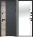 Luxor 2МДФ Дуб Вертикаль зеркало дверь входная  Канадский дуб пацифик, Сатин черный,  Эмалит белый встроенное зеркало в пол