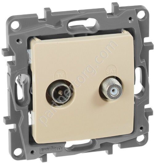 Legrand Etika розетка TV-SAT двухкабельная, цвет слоновая кость