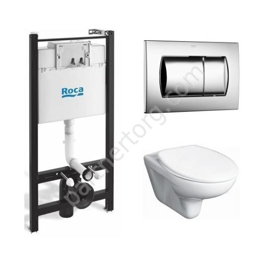 Комплект Roca Пэк Mateo инсталляции для унитаза с унитазом и сидением с микролифтом