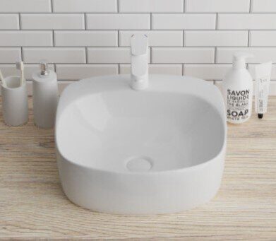 Grossman GR-3028  накладная раковина белая без перелива, c отверстием под смеситель