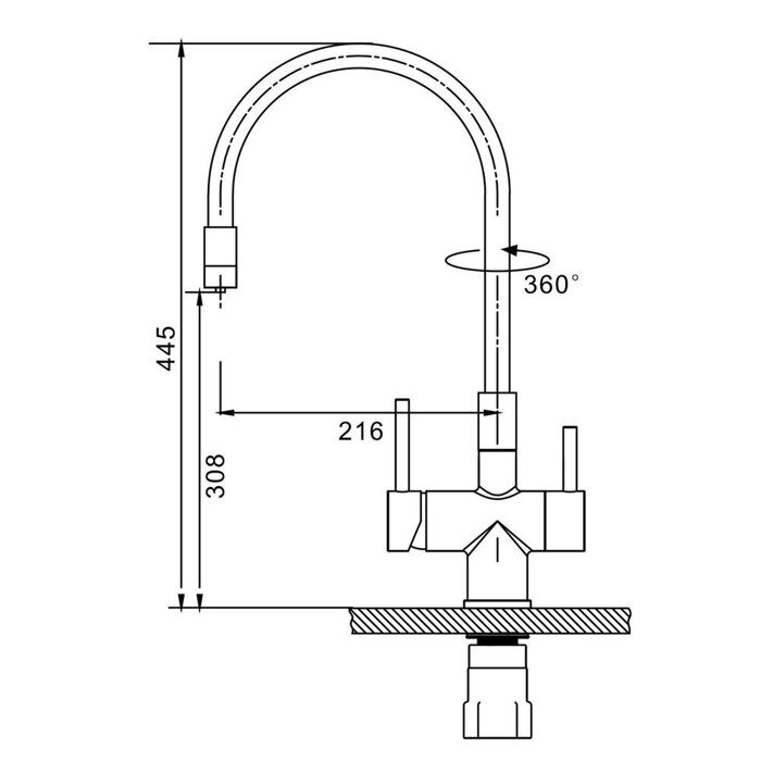 S70.64.03 Splenka Смеситель для кухни с подключением к фильтру питьевой воды, сатин золотой