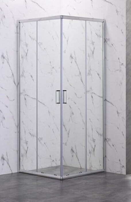 ODA С8037 душевое ограждение 90х90 см раздвижная дверь, стекло прозрачное, профиль хром