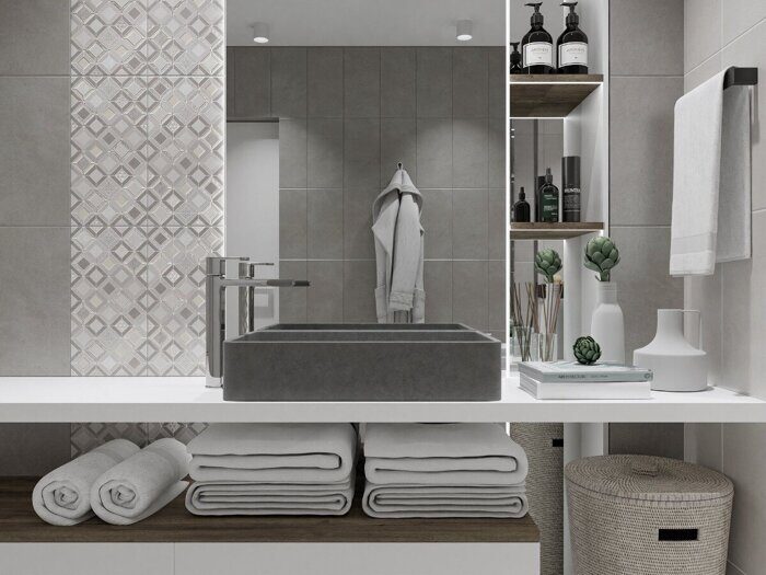 Starck Grey настенная плитка серая матовая 20х40см Azori