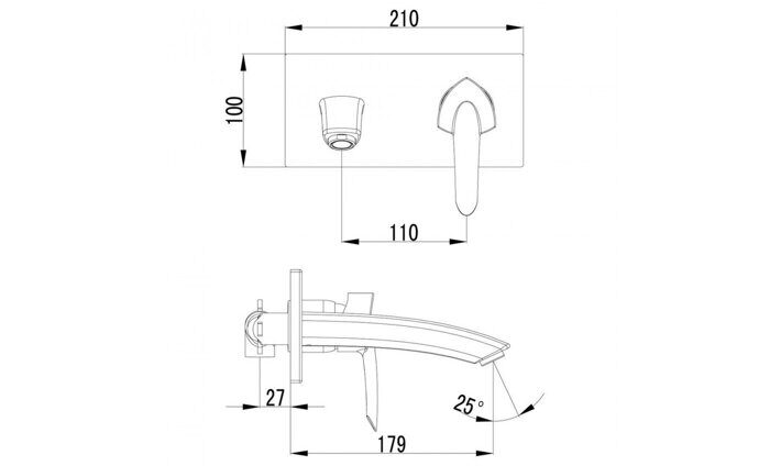 Mars LM3526C смеситель для раковины встраиваемый, хром Lemark