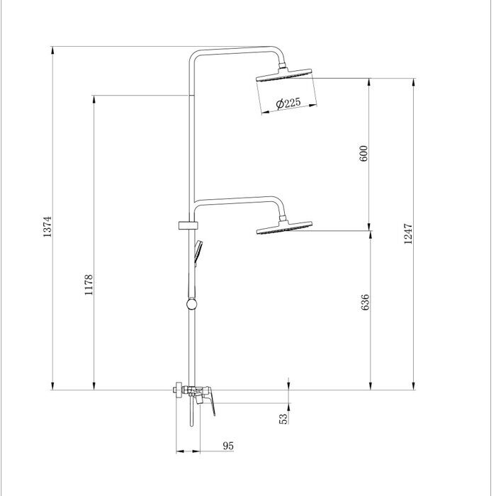 S53.24.09 Splenka Душевая система, графит