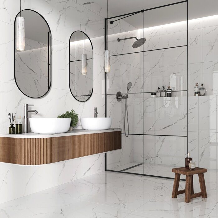 Statuario Wonderful белый полированный керамогранит 60х60см Ceradim