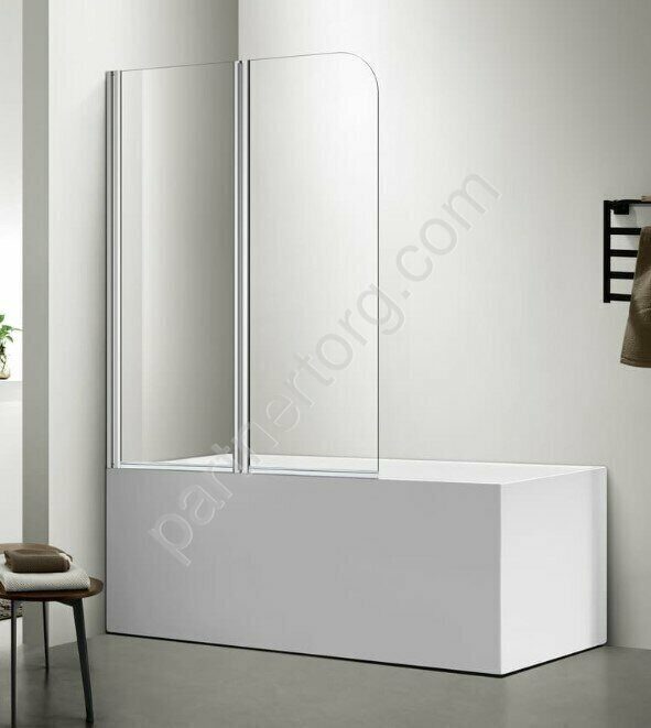 Шторка на ванну Aquatek AQNFB6222-100 двухэлементная, поворотная 1000x1500, хром