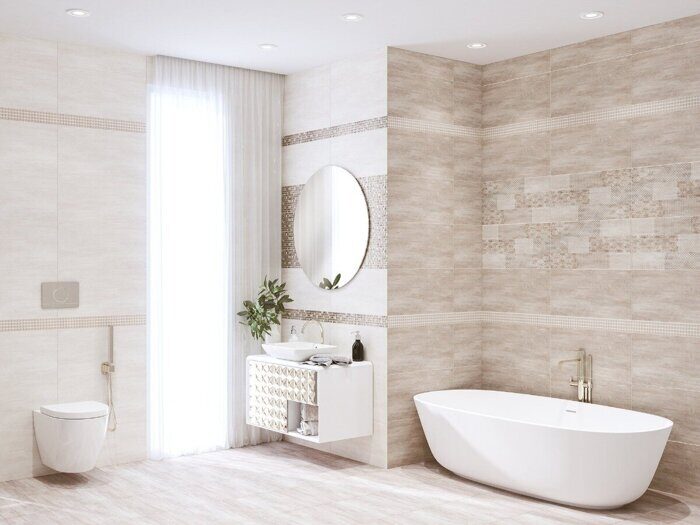 Pandora Crema настенная плитка бежевая полуматовая 31х63см Azori