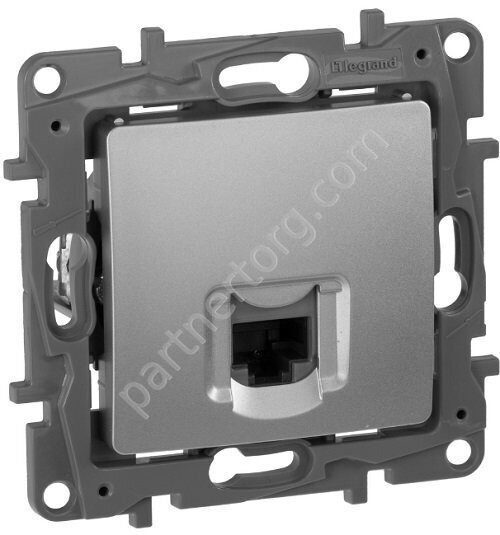 Legrand Etika розетка информационная RJ45 5e UTP, цвет алюминий