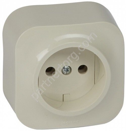 Legrand Quteo cиловая розетка 2К 16А 250В, цвет слоновая кость