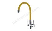 Comfort LM3075C-Yellow, смеситель для кухни с подключением к фильтру питьевой воды, хром-желтый Lemark