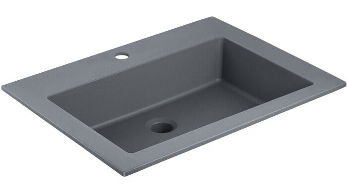 VCB-13600G раковина мебельная Vincea 60х48см  из кварца, цвет серый