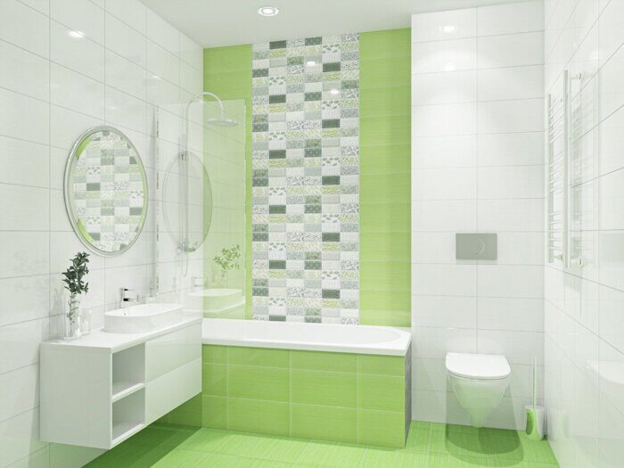 Элара Верде настенная плитка зеленая глянцевая 20х40см Azori