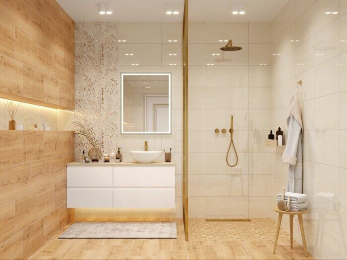 Woodhouse WS4O112 керамогранит коричневый матовый рельеф 30х60см Cersanit
