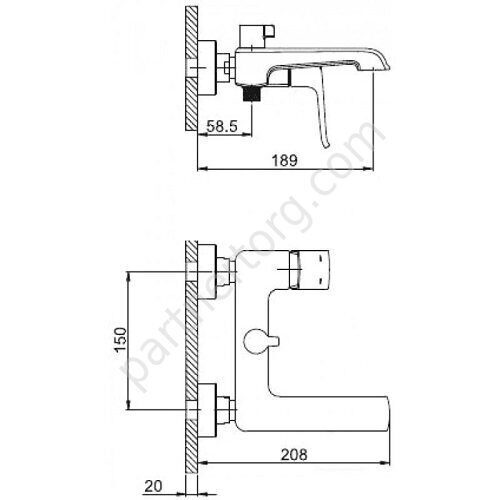 Aventador Gappo G3250 смеситель для ванны черный