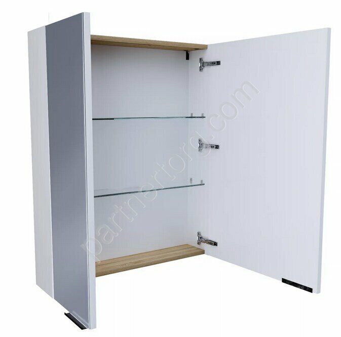 Gaula 60 2д шкаф подвесной зеркальный белый