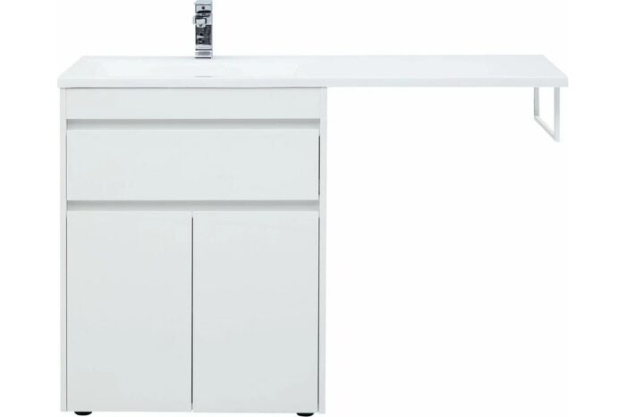 Токио 68 тумба напольная белая для ванной комнаты 1 ящик 2 фасада Aquanet