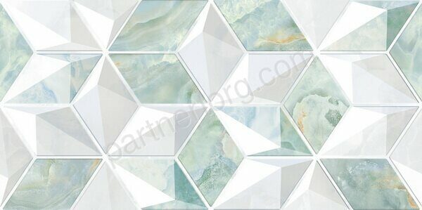 Nevada декор бирюзовый глянцевый 25х50см Alma Ceramica DWU09NVD006