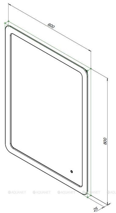 Ирис 60х80 см зеркало белое для ванной комнаты с LED подсветкой Aquanet