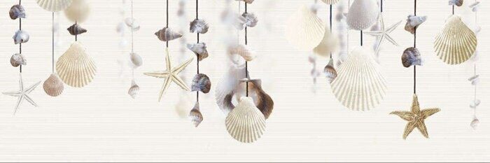 Ailand декор белый глянцевый ракушки низ 20х60см Alma Ceramica DWA11ALD424