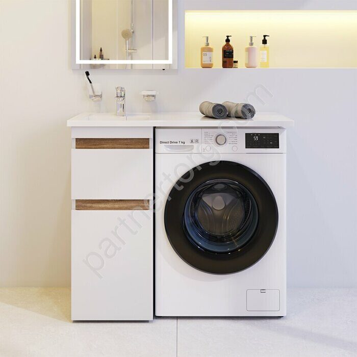 X-Joy AM.PM база под столешницу для стиральной машины, напольная, 40 см, 2 ящика, белый глянец