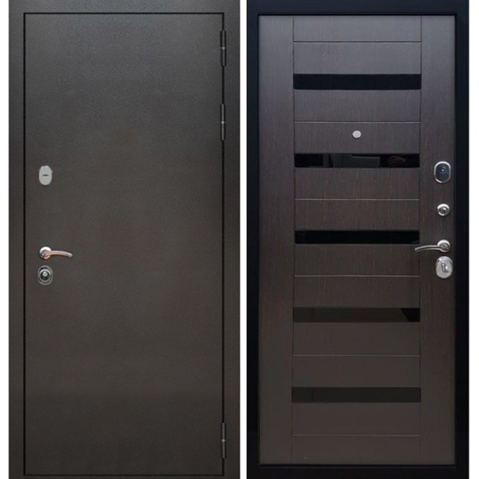 Люкс-2 дверь входная Антик серебро, Венге