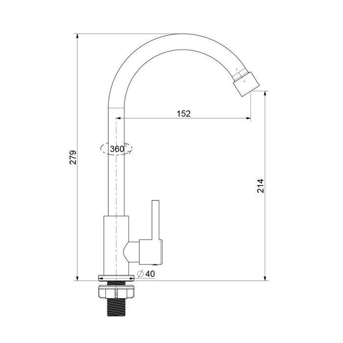 S249.481.05 Splenka Смеситель для кухни моно, сатин