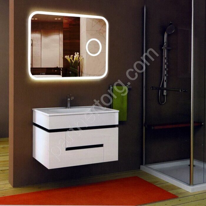 Bliss Led ЗЛП256 Зеркало 1000х700 с увеличительным зеркалом, часами