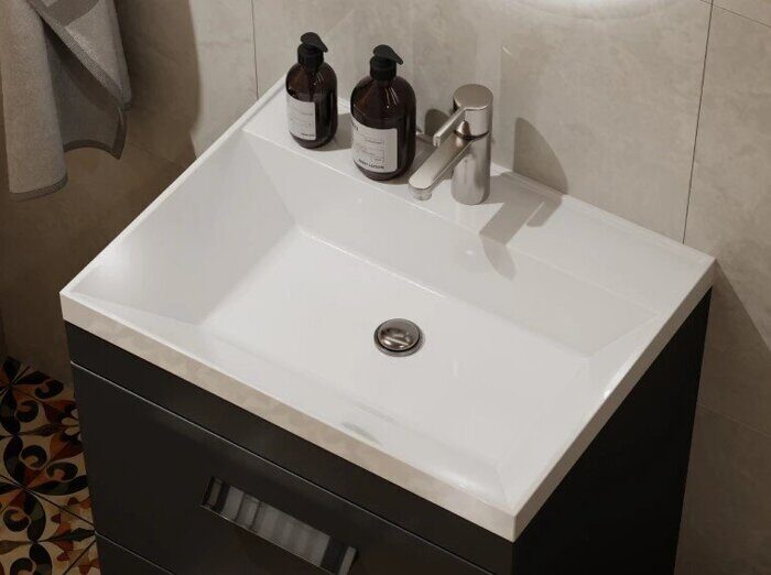 Orlando 60 Velvex напольная тумба графит для ванной комнаты с раковиной classica 60