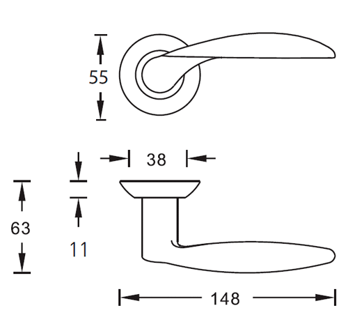 Archie Suave S010 X10HH белый никель ручка дверная фалевая на круглой накладке