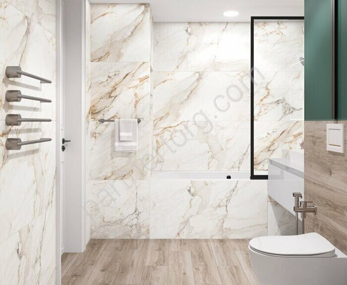 Calacatta Borgini белый матовый структурный керамогранит 60х120см Laparet