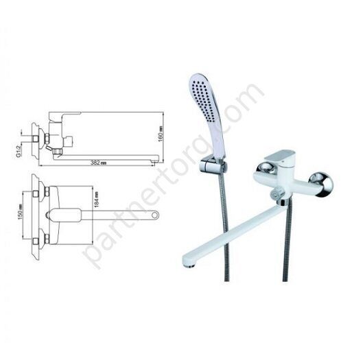 Noar Gappo G2248 смеситель для ванны белый хром