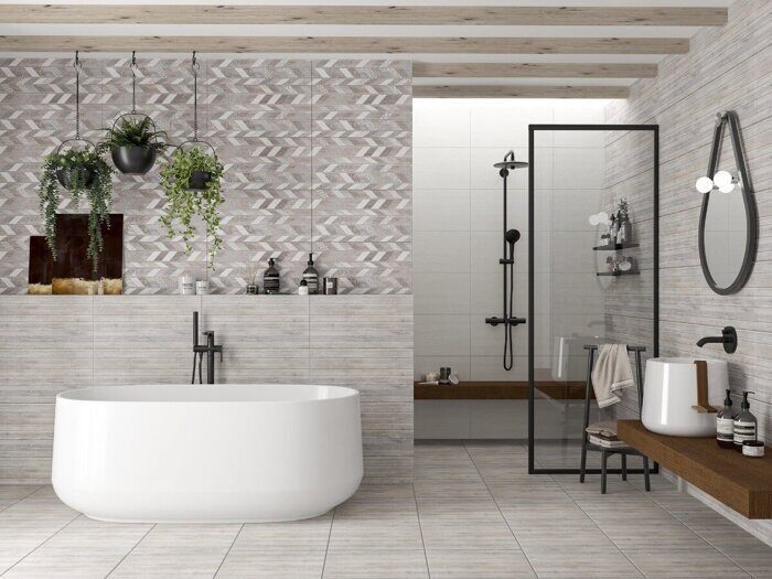 Shabby Grey настенная плитка серая матовая 31х63см Azori