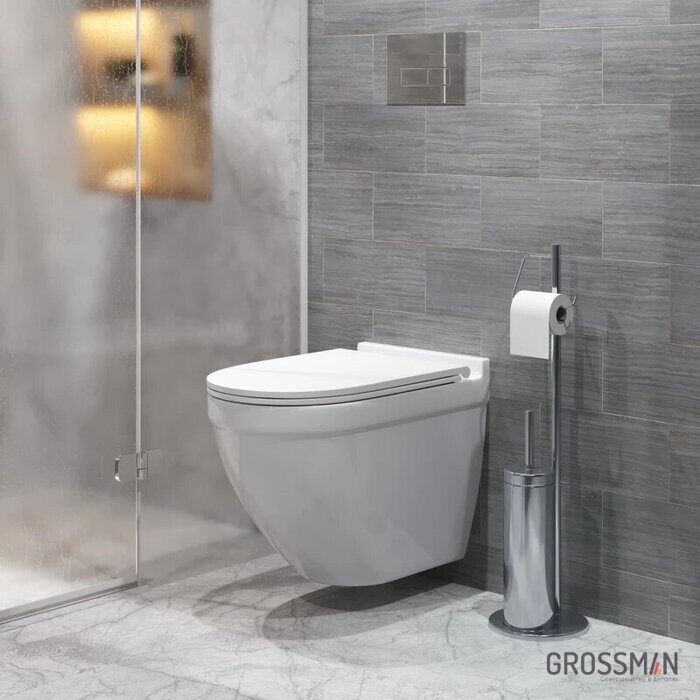 Grossman GR-4483SQ подвесной безободковый унитаз белый с сидением Торнадо