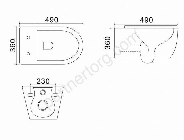 Azario Geno Trend унитаз подвесной безободковый 49см с сидением микролифт AZ2196D