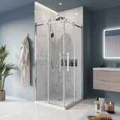 BelBagno MARINO-A-2-100-C-CR душевой уголок 100х100х195 см, дверь раздвижная, стекло прозрачное, профиль хром