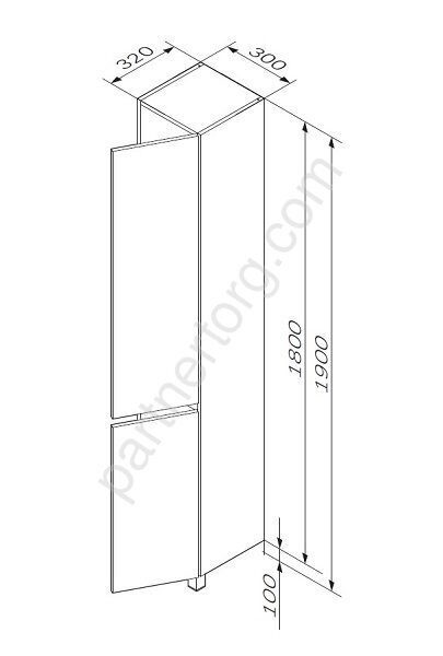 Gem AM.PM шкаф-колонна напольный правый светлый дуб, M91CSR0306OF