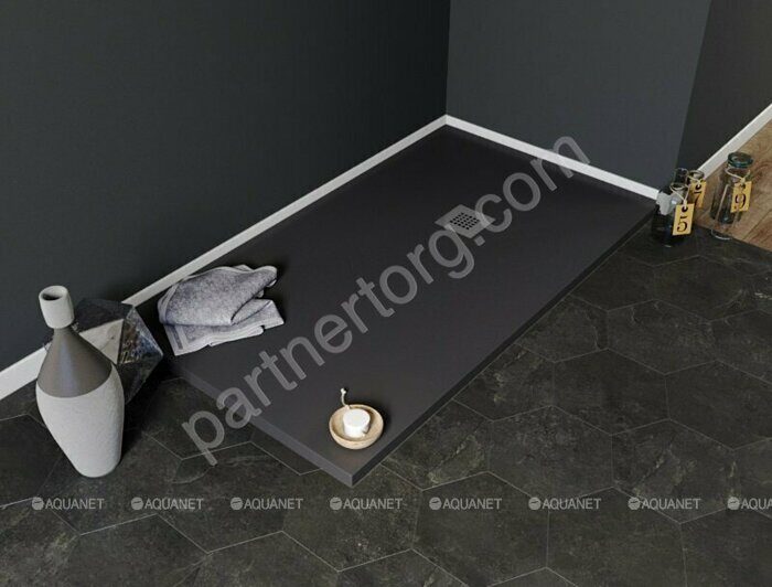 Aquanet Pleasure душевой поддон литьевой мрамор, 160х90 черный