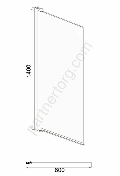 Merrit шторка для ванны 80х140см, прозрачное стекло 6 мм, профиль хром