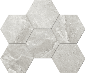 Kailas Hexagon Grey KA01 серый неполированный керамогранит 29х25см Estima Мозаика