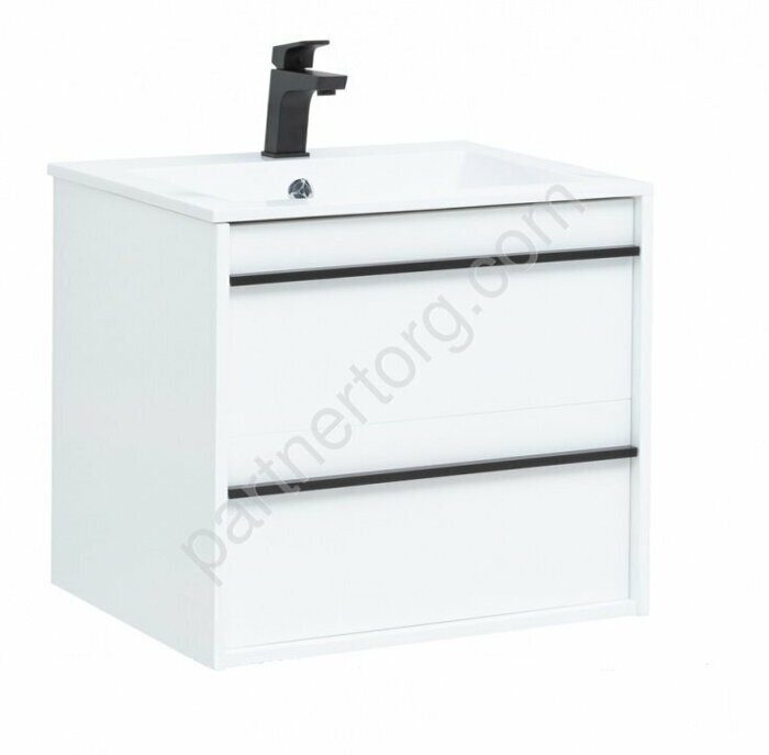 Lino 70 тумба белая матовая для ванной комнаты с раковиной-столешницей Электра 70 Aquanet