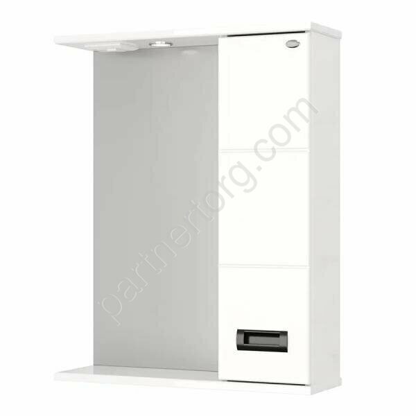 Балтика Black 58.01 белый шкаф-зеркало для ванной комнаты Onika правый