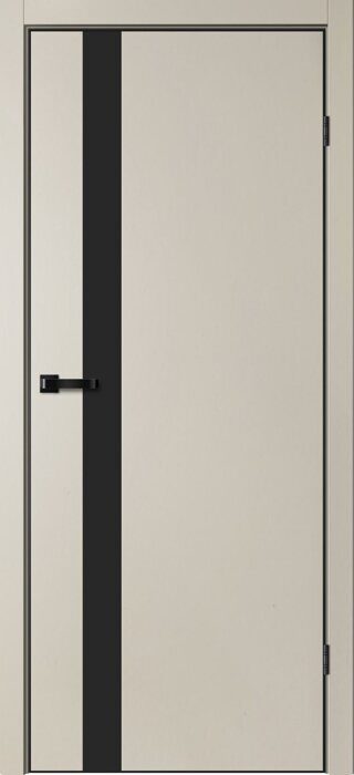 Trinity TR06 FlyDoors дверь межкомнатная айриш с алюминиевой кромкой чёрный стекло чёрное