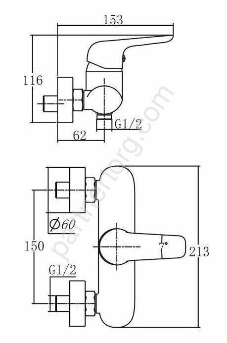 Pragmatic AF430-30С смеситель для душа Aquanet