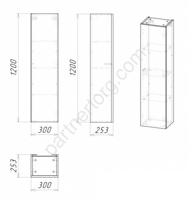 Альба Бриз, Дуб веллингтон шкаф пенал в ванную комнату Grossman