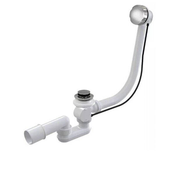 ST-0000132 Aquatek слив-перелив для ванны полуавтомат Оружейная сталь