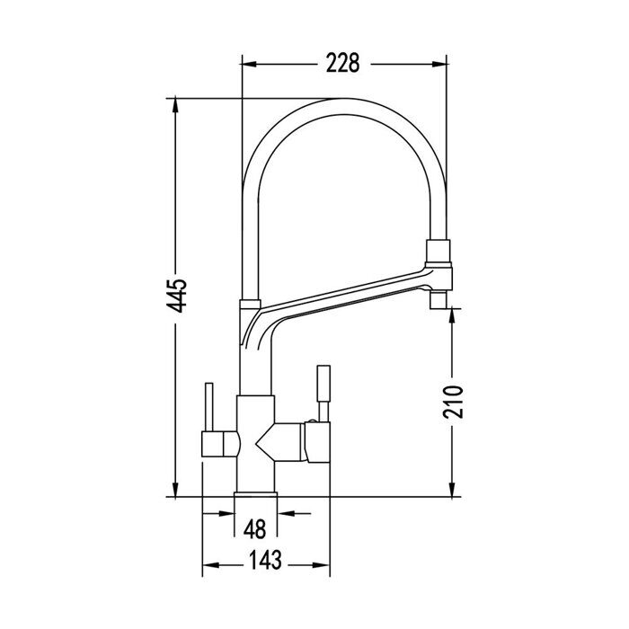Rose R658H смеситель для кухни с гибким изливом с фильтром, черный