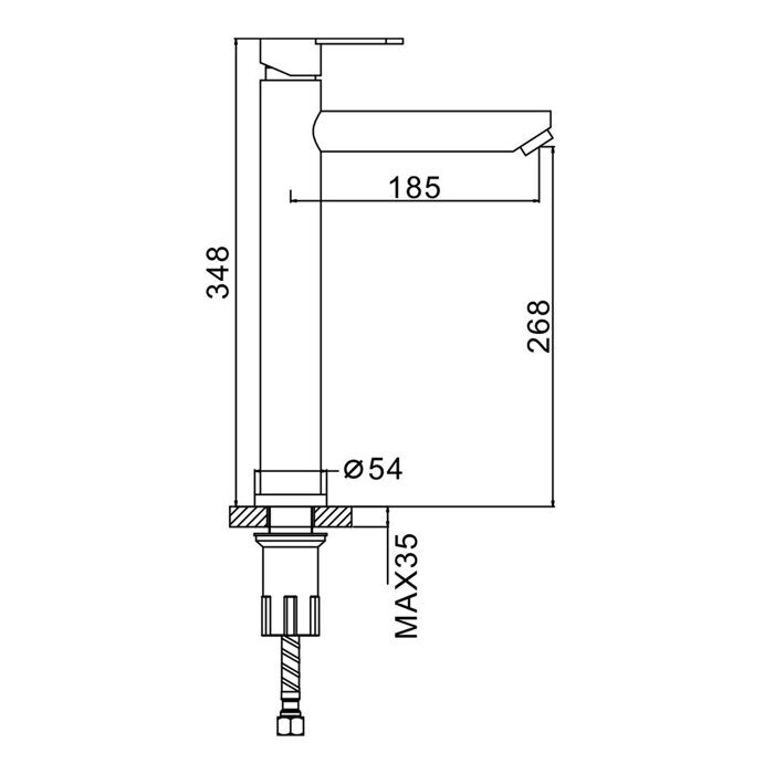 S223.15.05 Splenka Смеситель для умывальника высокий, сатин